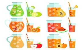 6 flat juice design vector